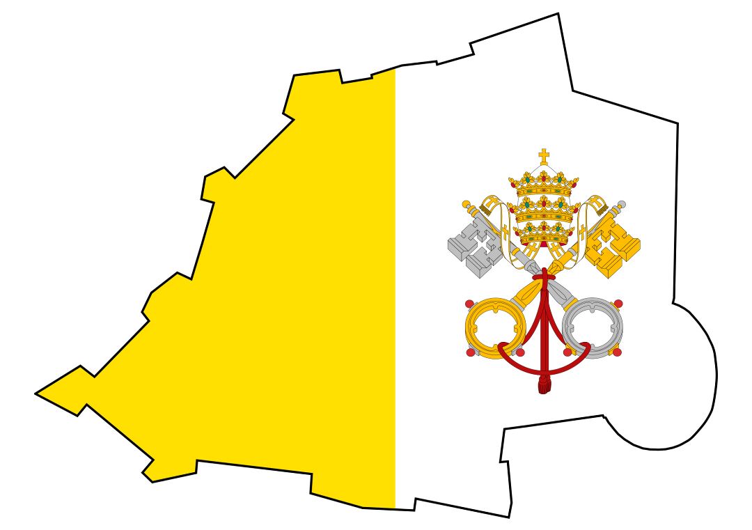 Большая карта флаг города Ватикана