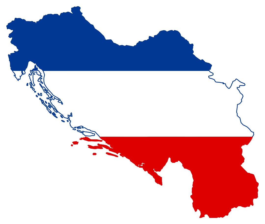 Большая карта флаг Югославии