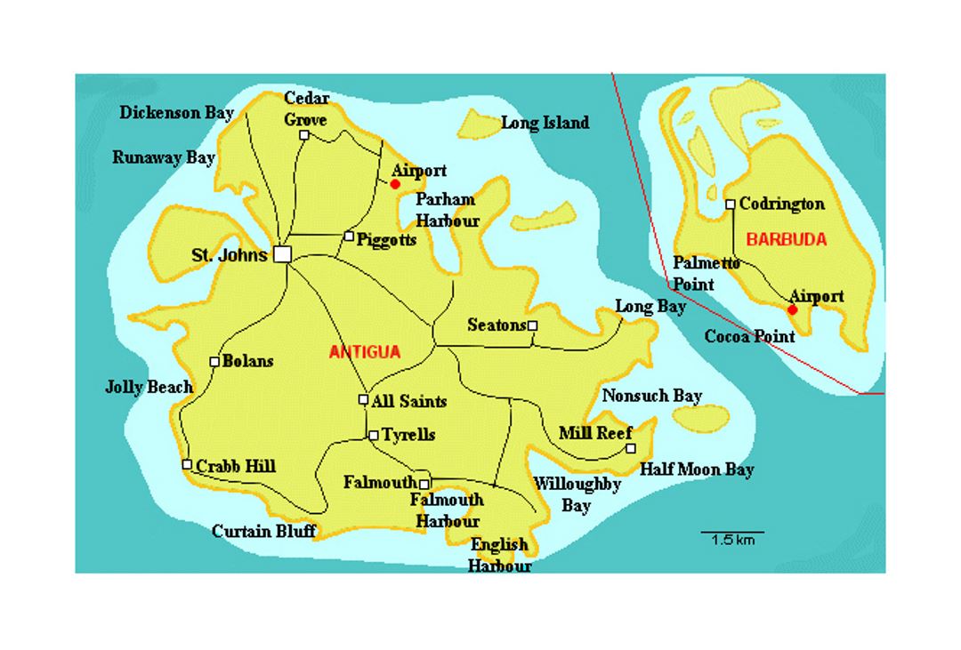 Карта дорог Антигуа и Барбуда