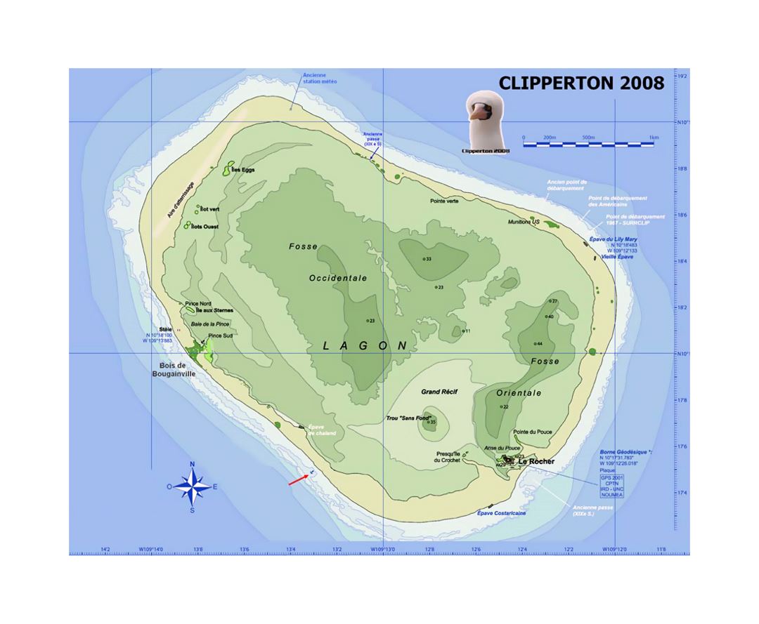 Карта острова Клиппертон