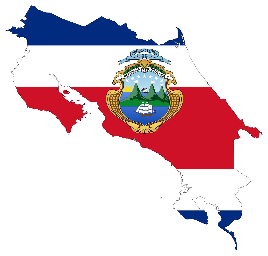 Большая карта флаг Коста-Рики