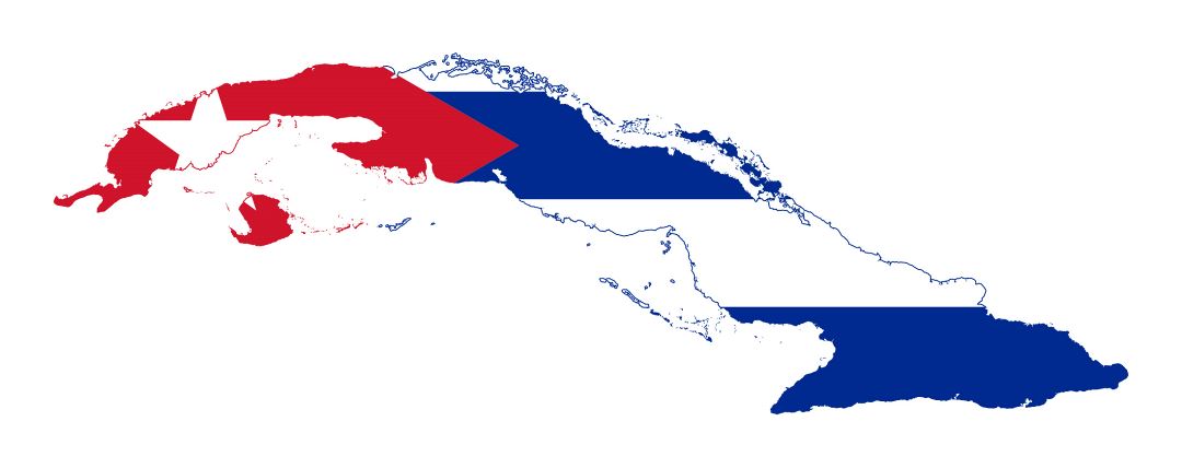 Большая карта флаг Кубы