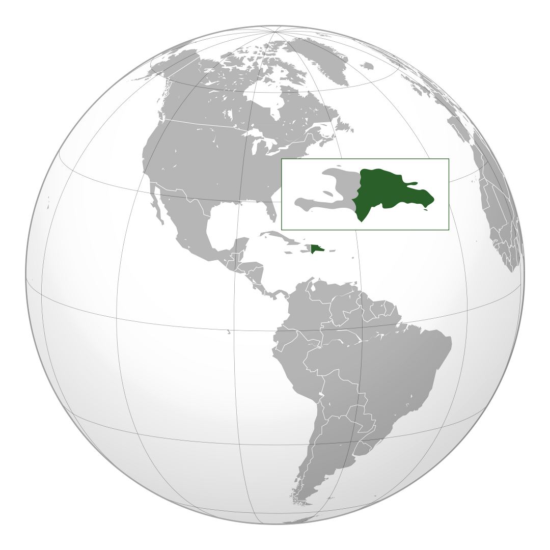 Большая карта расположения Доминиканской Республики