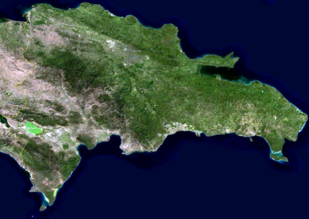 Большая спутниковая карта Доминиканской Республики