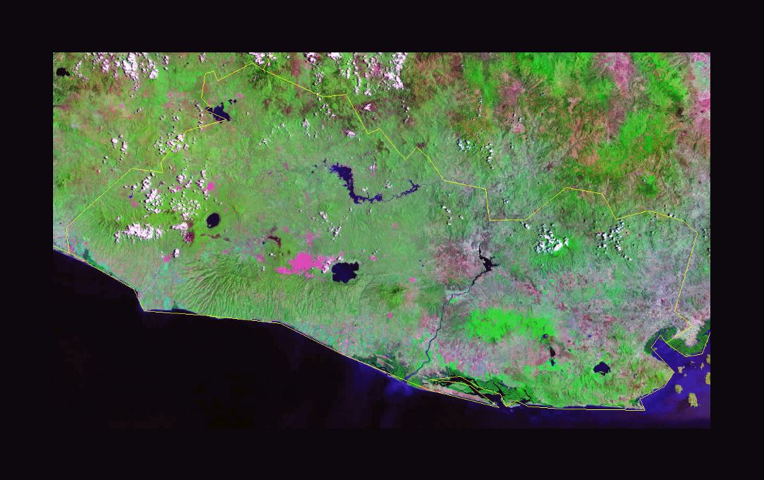 Подробная спутниковая карта Сальвадора