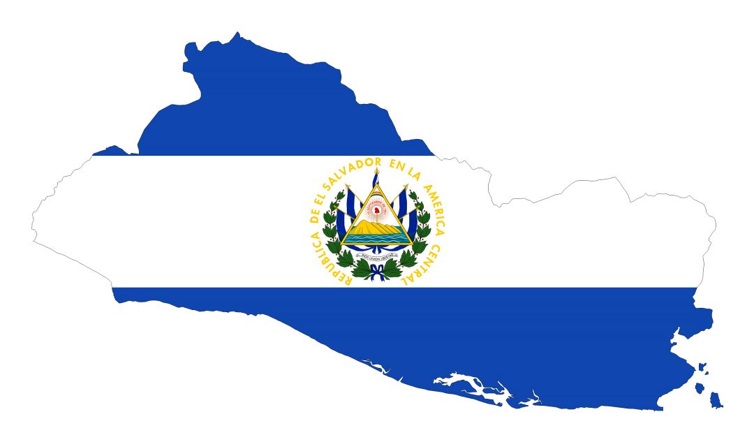 Большая карта флаг Сальвадора