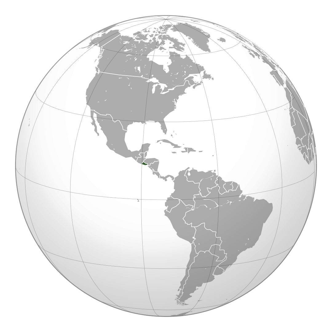 Большая карта расположения Сальвадора в Америке