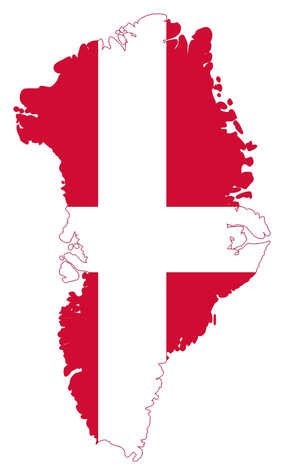 Большая карта флаг Гренландии