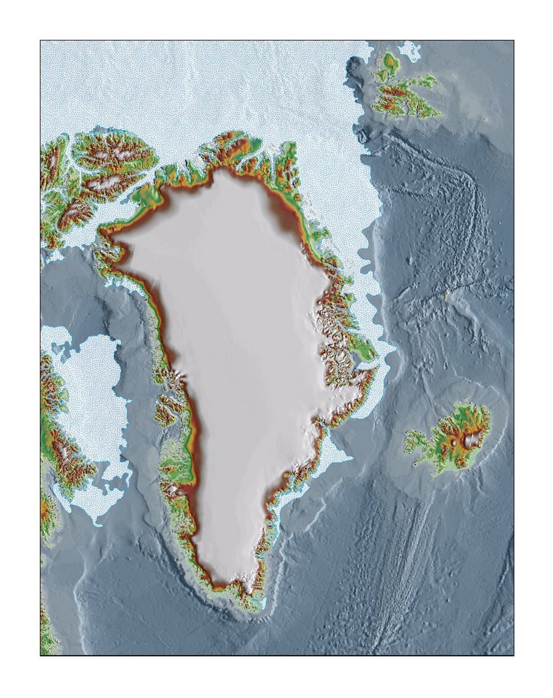 Топографическая базовая карта Гренландии