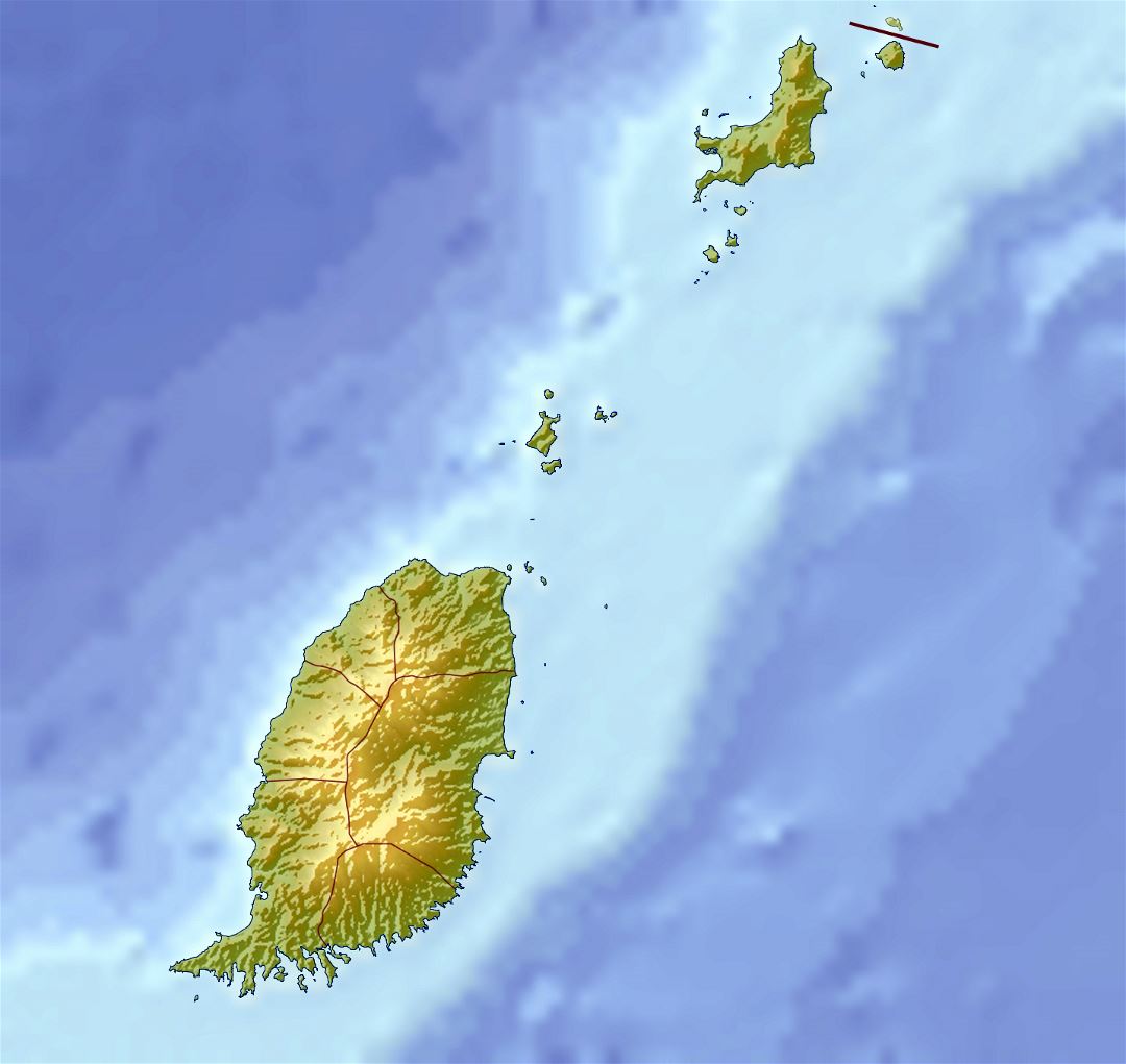 Большая рельефная карта Гренады