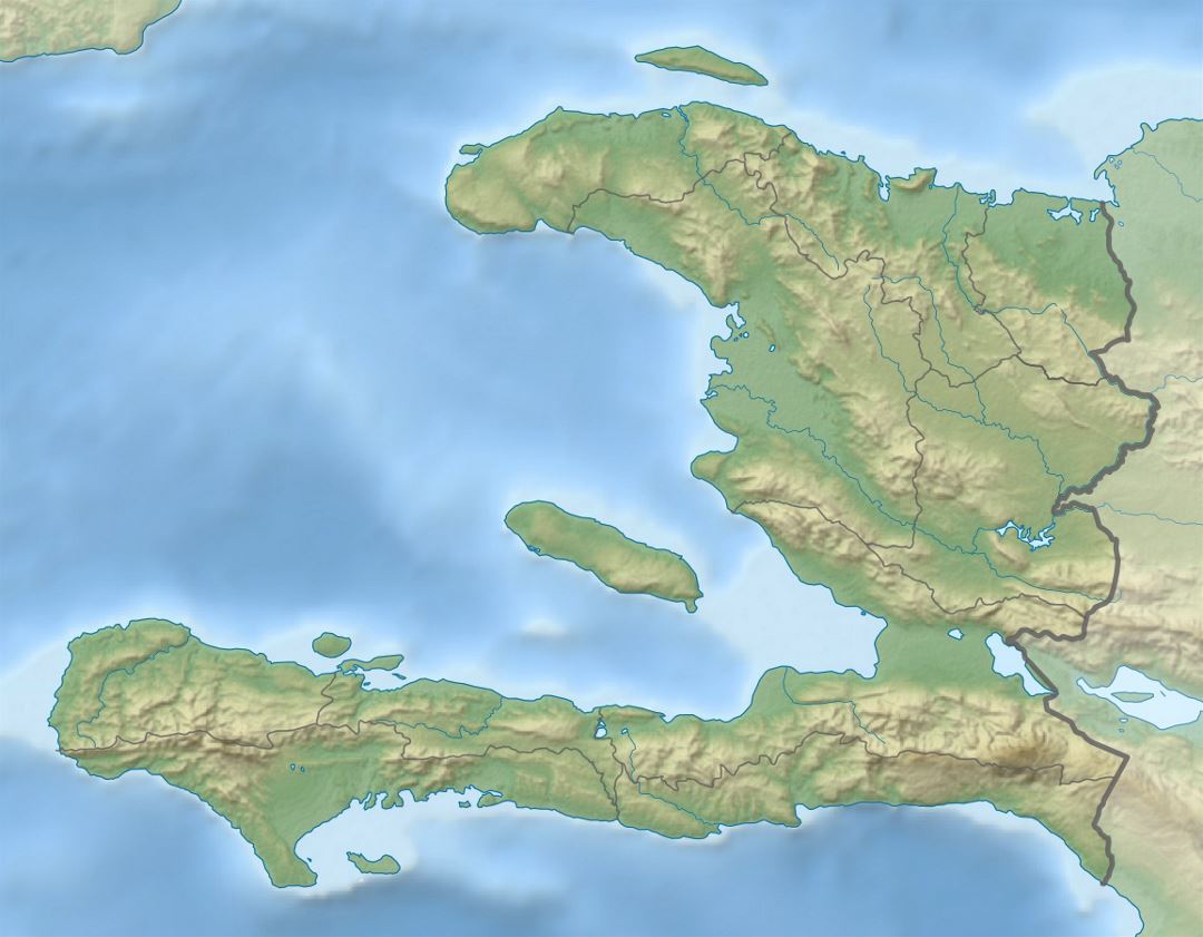 Детальная карта рельефа Гаити