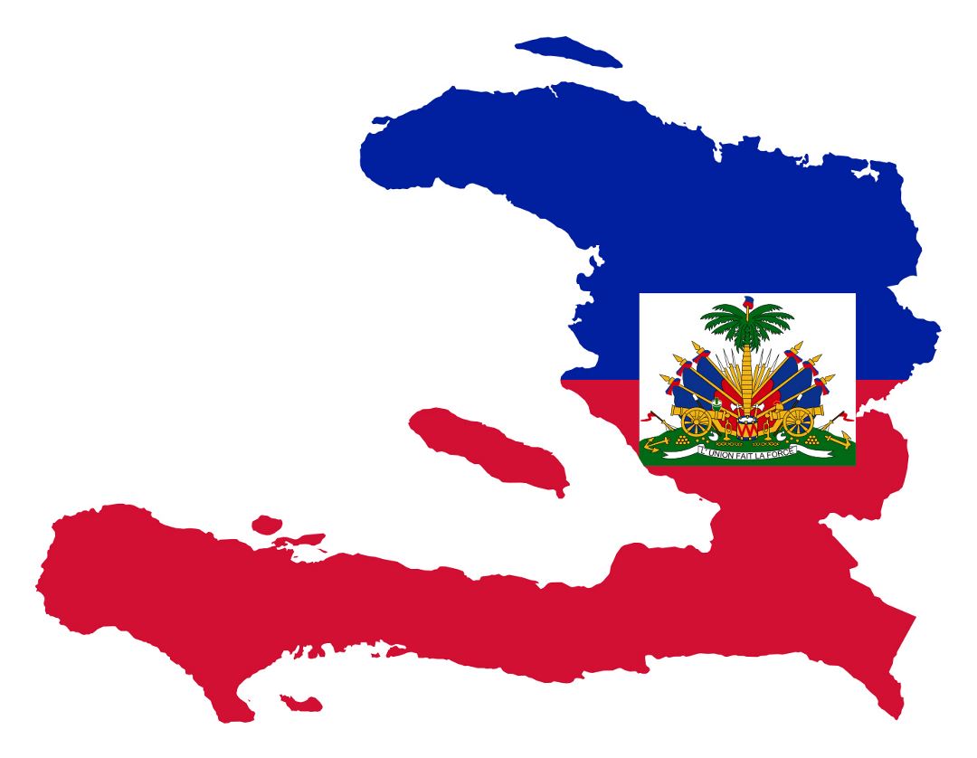 Большая карта флаг Гаити