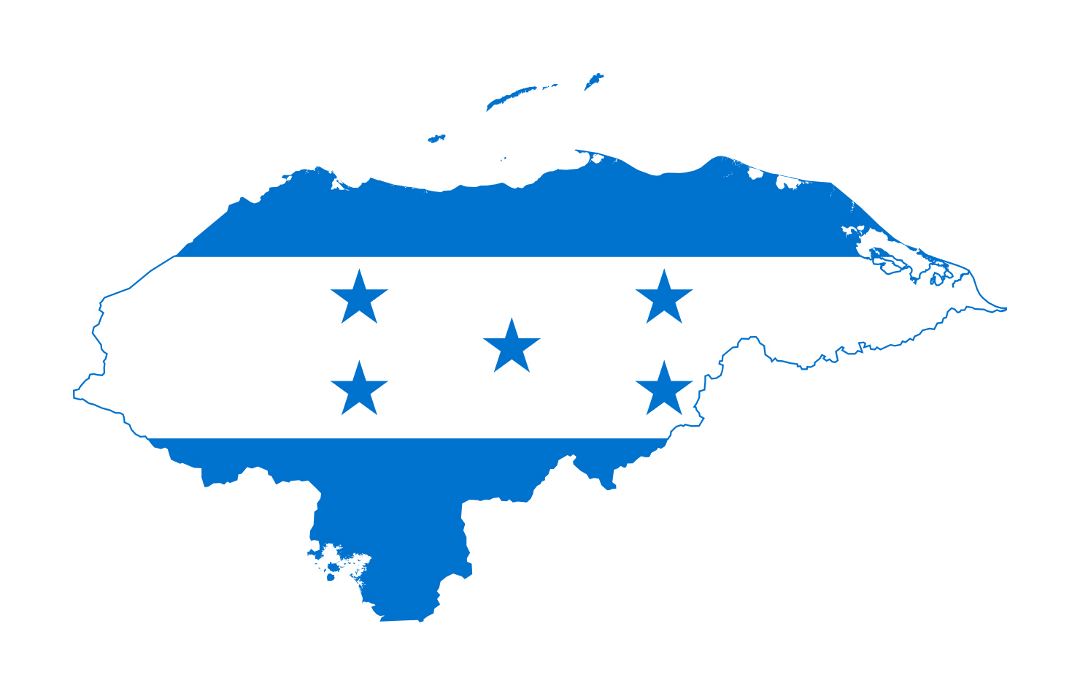 Большая карта флаг Гондураса