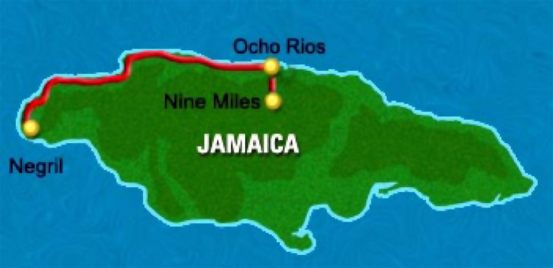 Большая карта Ямайки
