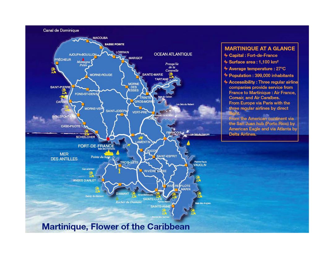 Большая карта Мартиники