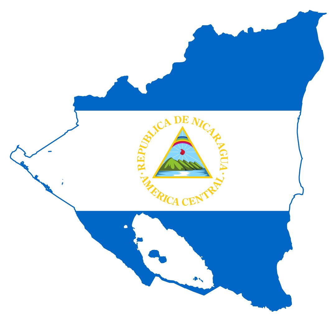 Большая карта флаг Никарагуа