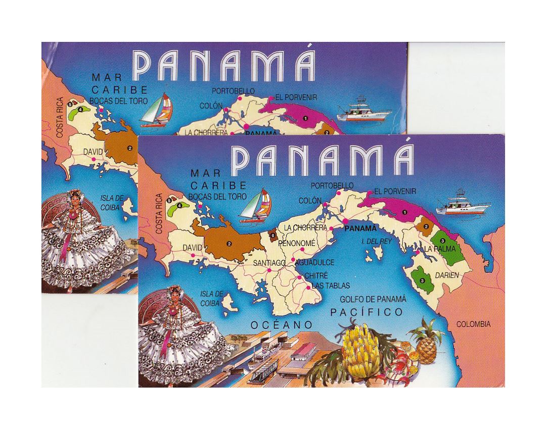 Подробная туристическая карта Панамы