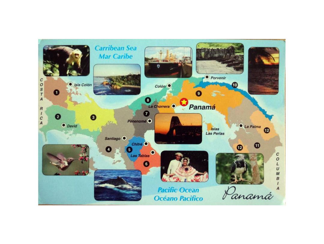 Детальная туристическая карта Панамы