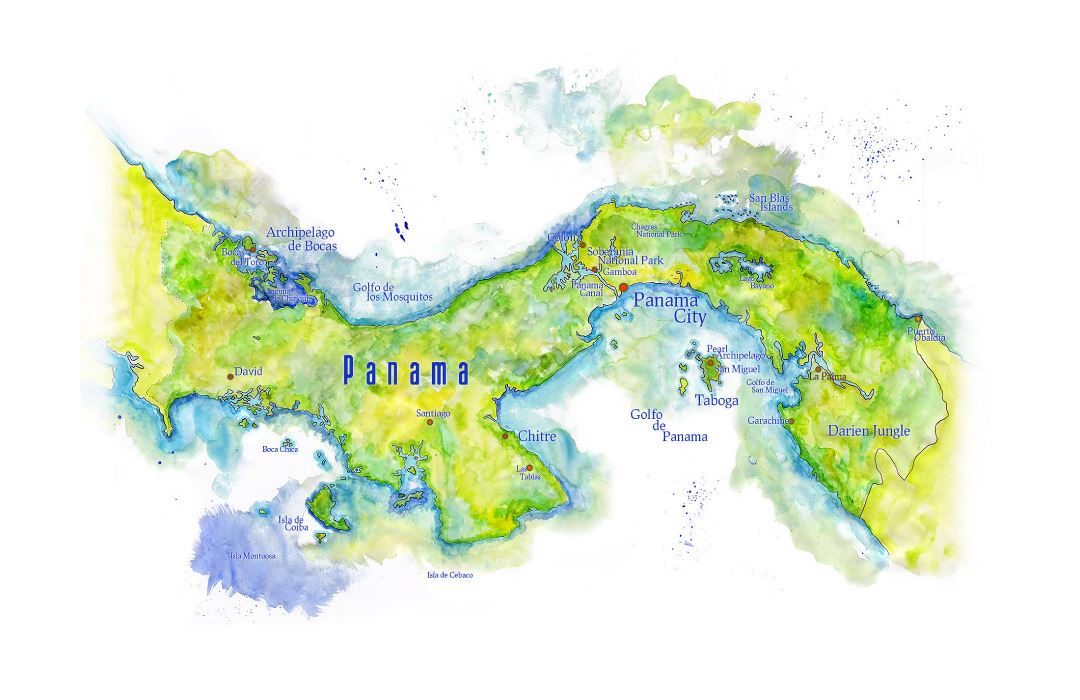 Большая карта Панамы