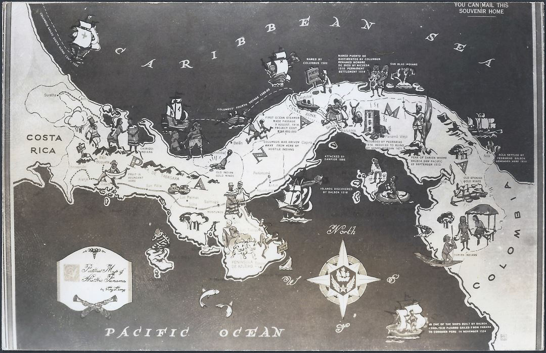 Большая туристическая иллюстрированная карта Панамы