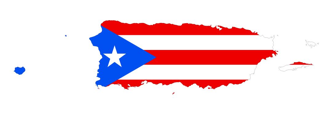 Большая карта флаг Пуэрто-Рико