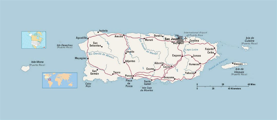 Политическая карта Пуэрто-Рико