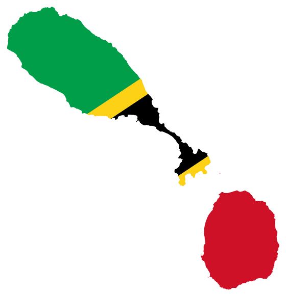 Большая карта флаг Сент-Китс и Невис