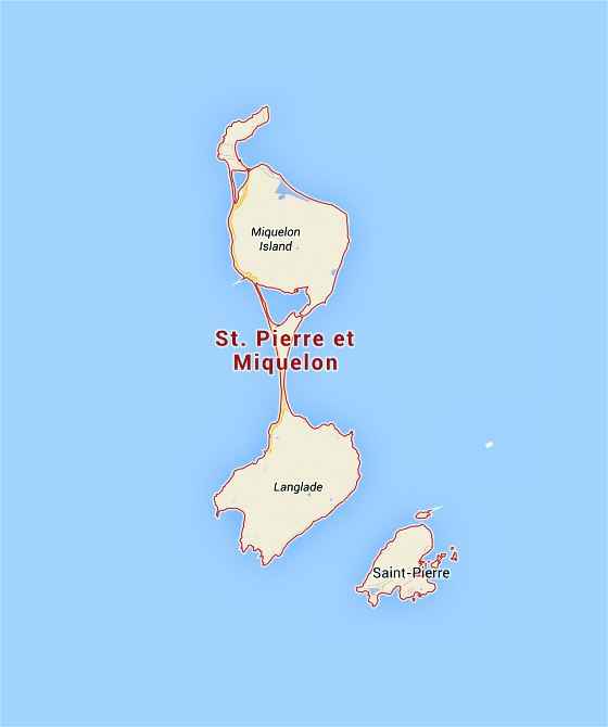Подробная карта Сен-Пьера и Микелона