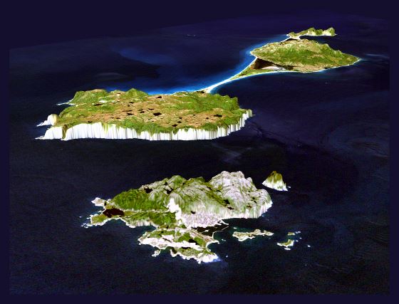 Большая подробная 3d панорамная карта Сен-Пьер и Микелон
