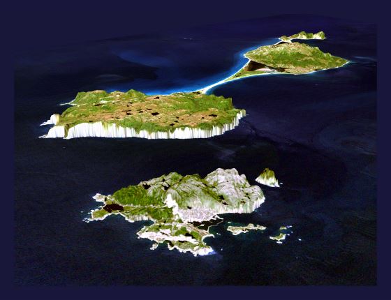 Большая панорамная спутниковая карта Сен-Пьера и Микелона