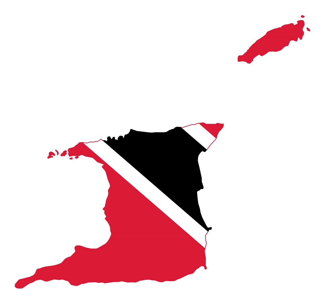 Большая карта флаг Тринидада и Тобаго