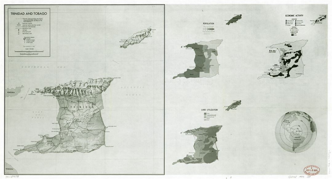 Крупномасштабная профильная карта страны Тринидад и Тобаго - 1983