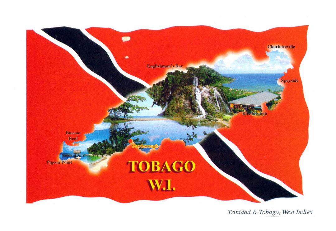 Большая карта открытка Тобаго