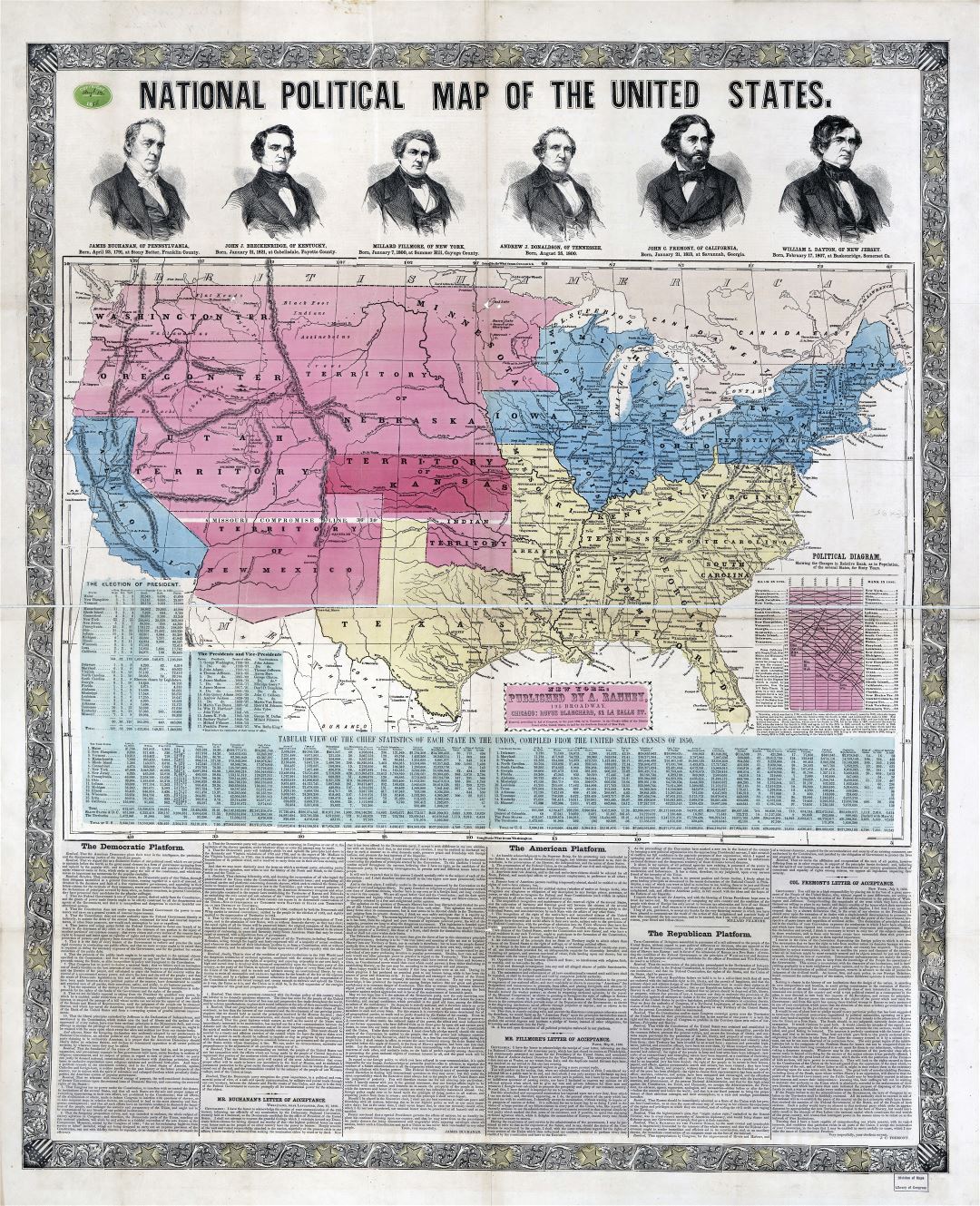 Большая подробная старая национальная политическая карта Соединенных Штатов Америки