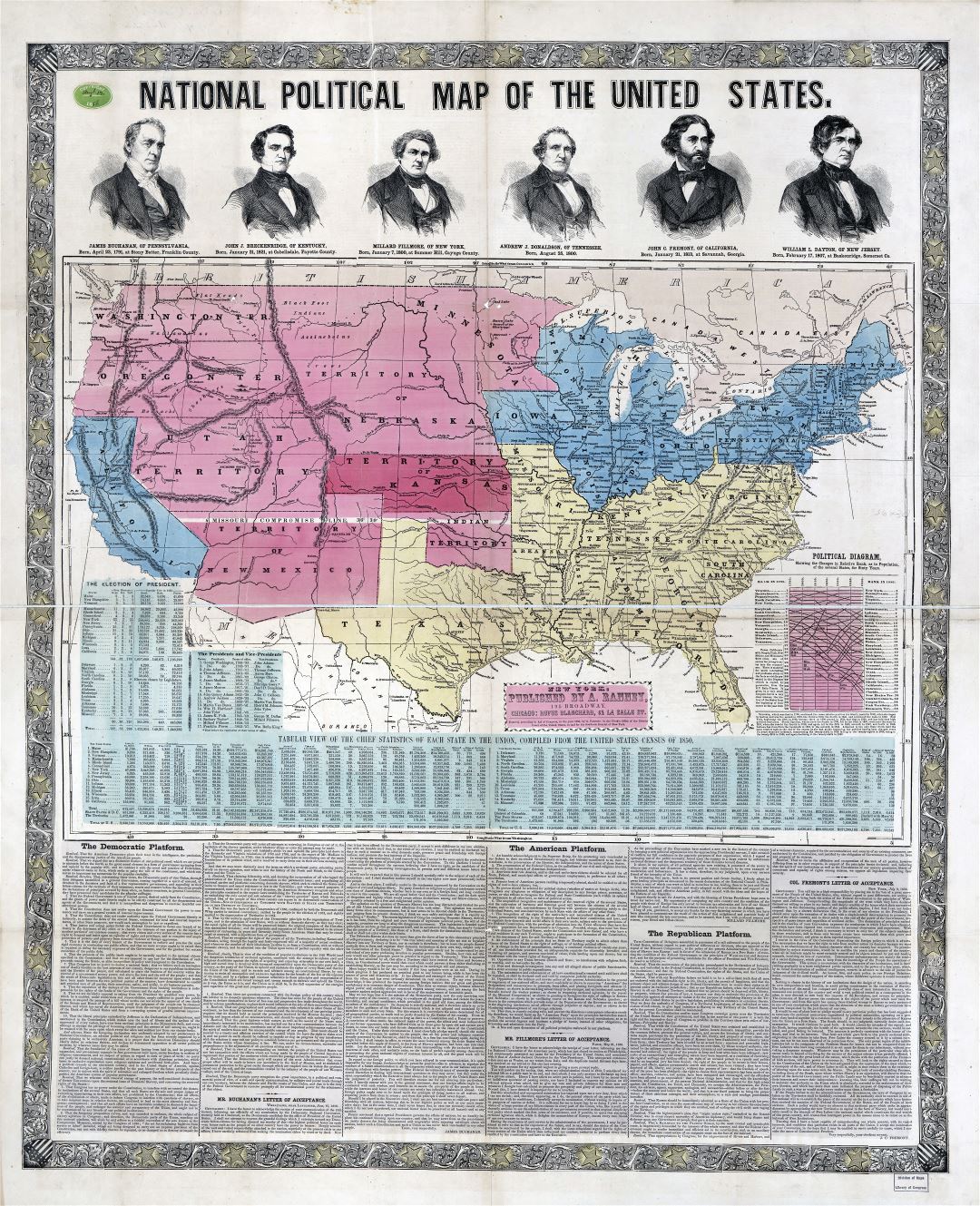 Крупномасштабная детальная старая национальная политическая карта Соединенных Штатов Америки