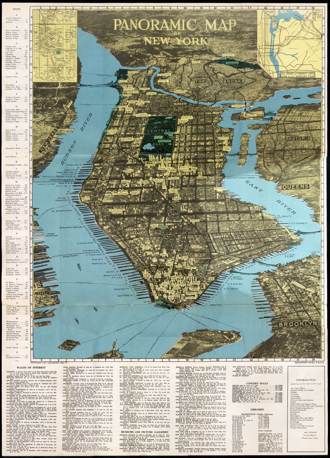 Большая детальная панорамная карта Нью-Йорка