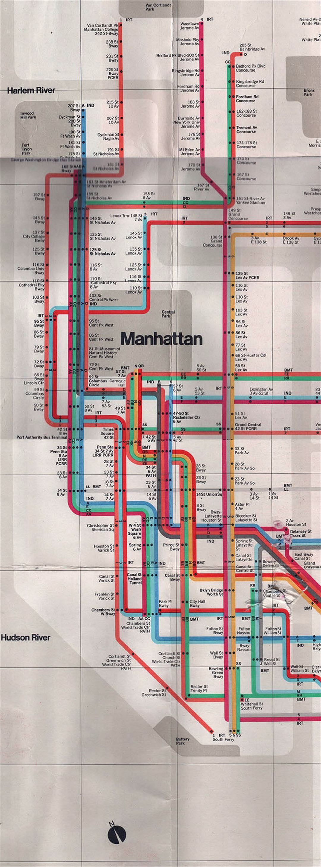 Карта метро Манхэттена