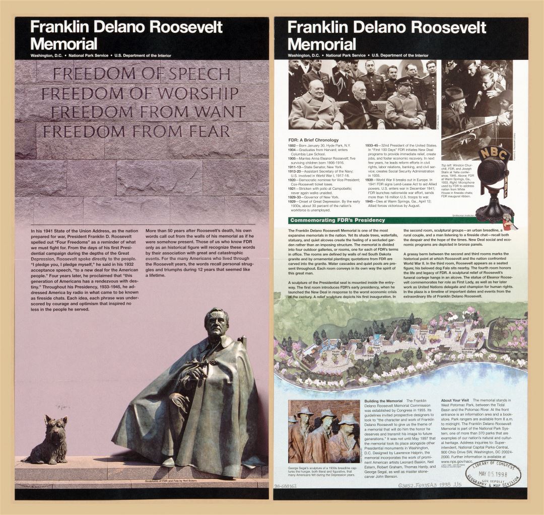 Большой детальный путеводитель по Мемориалу Франклина Делано Рузвельта, Вашингтон, округ Колумбия - 1998