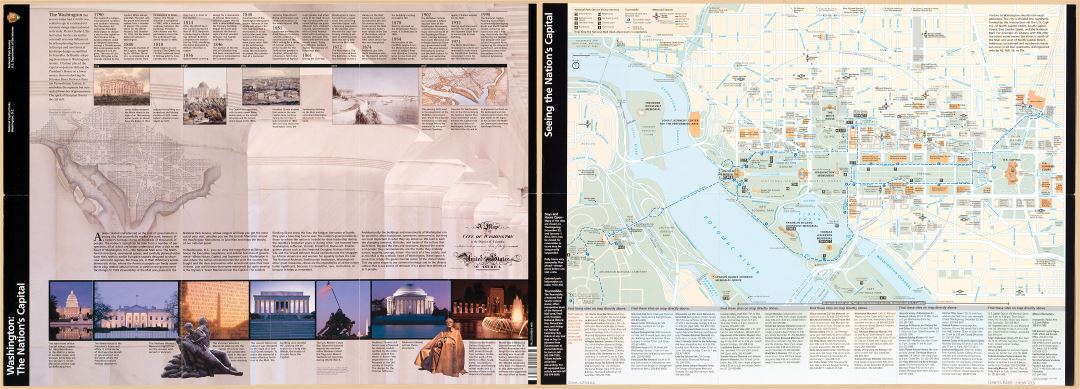 Крупномасштабная детальная туристическая карта столицы страны, Вашингтон - 2008