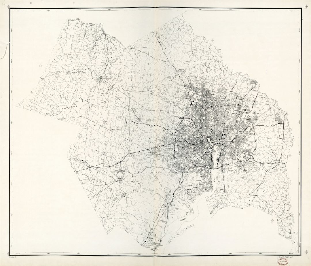 Крупномасштабная карта региона Национальной столицы Вашингтона, округ Колумбия - 1976