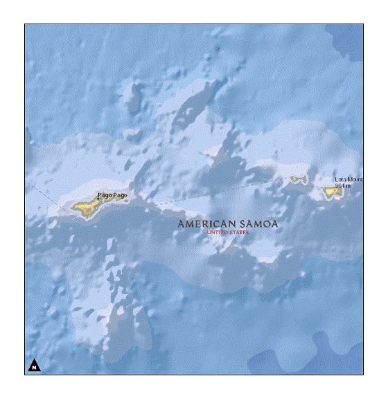 Подробная карта Американского Самоа
