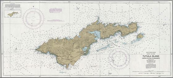 Большая детальная морская карта острова Тутуила, Американское Самоа - 2006