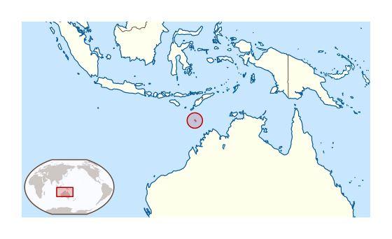 Большая карта расположения островов Ашмор и Картье