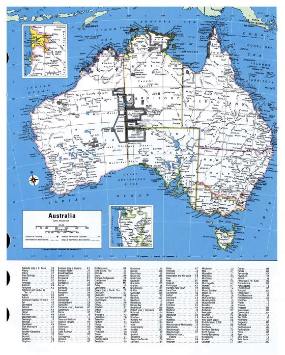 Подробная административная карта Австралии