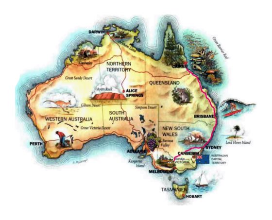 Большая иллюстрированная карта Австралии