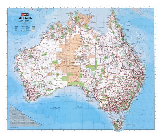 Большая карта Австралии с другими пометками