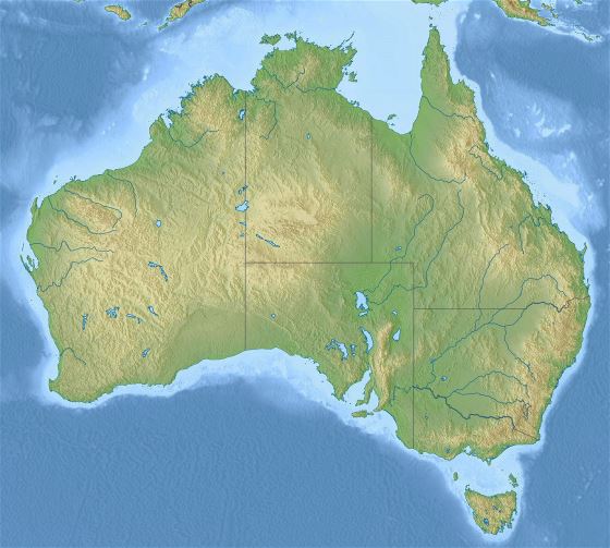 Большая карта рельефа Австралии