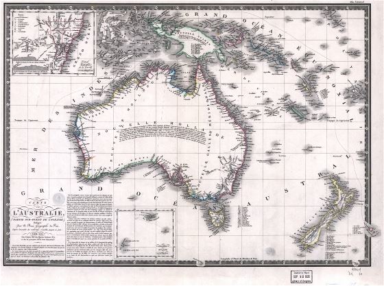 Крупномасштабная старая карта Австралии - 1826