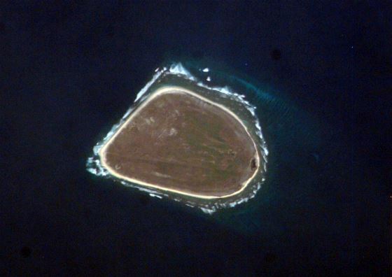 Подробная спутниковая карта острова Бейкер