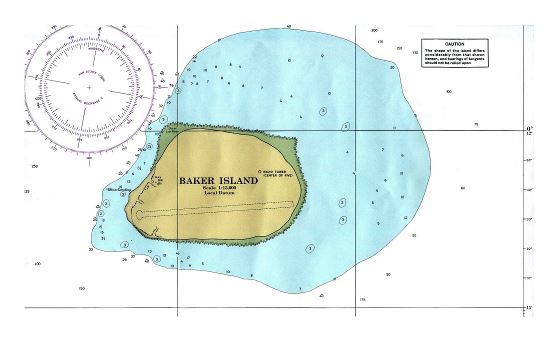 Большая мореходная карта острова Бейкер